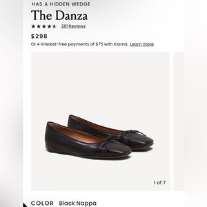 M. Gemi The Danza Black Leather Ballet Flats